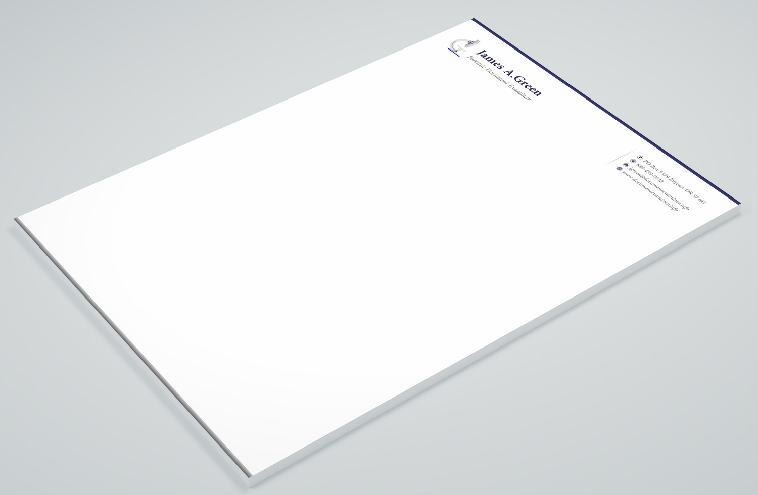 Stationery Design by Petter Goms for Forensic Document Examiner | Design #22096134