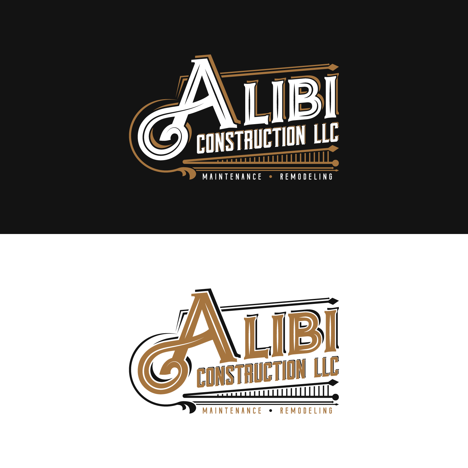 Logo Design by Rusty Circle for Alibi Construction  | Design #22157327