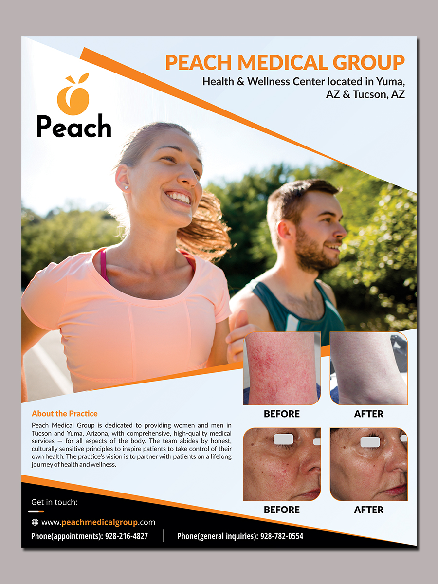 Diseño de Flyer por creative.bugs para Peach Skin & Laser | Diseño #22097862