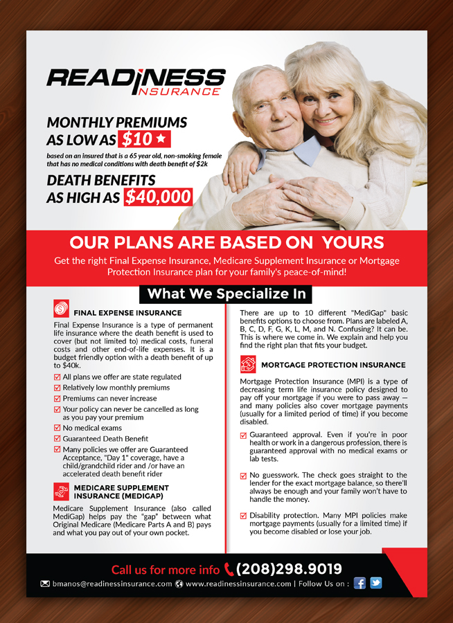 Flyer Design by Sarmishtha Chattopadhyay_loginchange for Readiness Insurance | Design #22135486