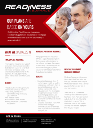 Design de Flyer par eursicloud 2 pour Readiness Insurance | Design #22098159
