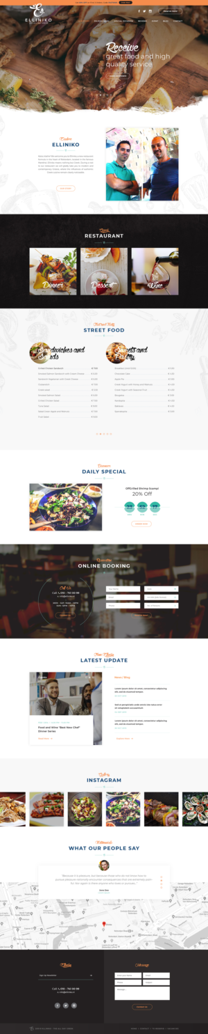 Elliniko restaurant  website restyle  | Wordpress Design by Ved Web Services