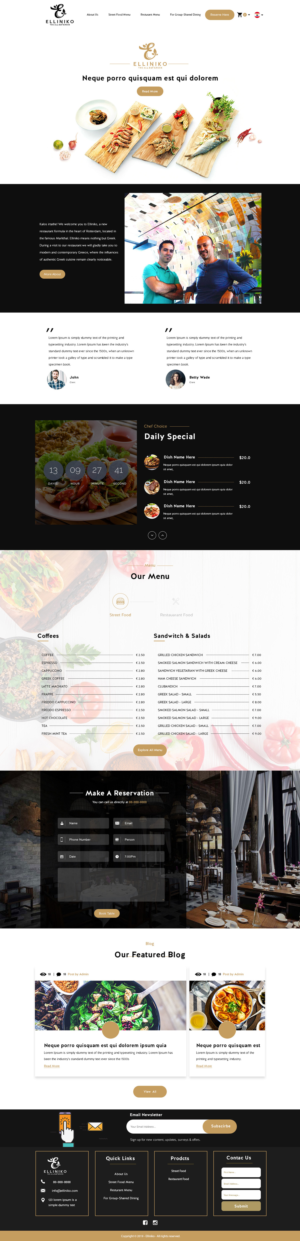 Elliniko restaurant  website restyle  | Wordpress Design by Jarry199776