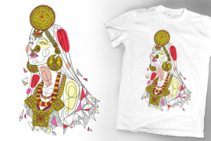 Womans Portrait in traditional jewellery | T-Shirt-Design von SangBlater