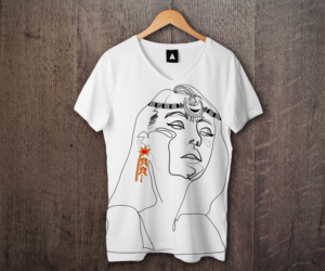 Womans Portrait in traditional jewellery | T-shirt Design by FigliaPerduta