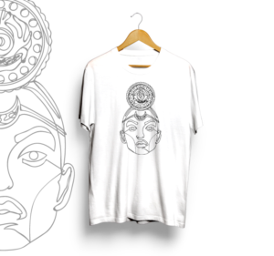 Womans Portrait in traditional jewellery | T-shirt Design by HELLOCRUNK