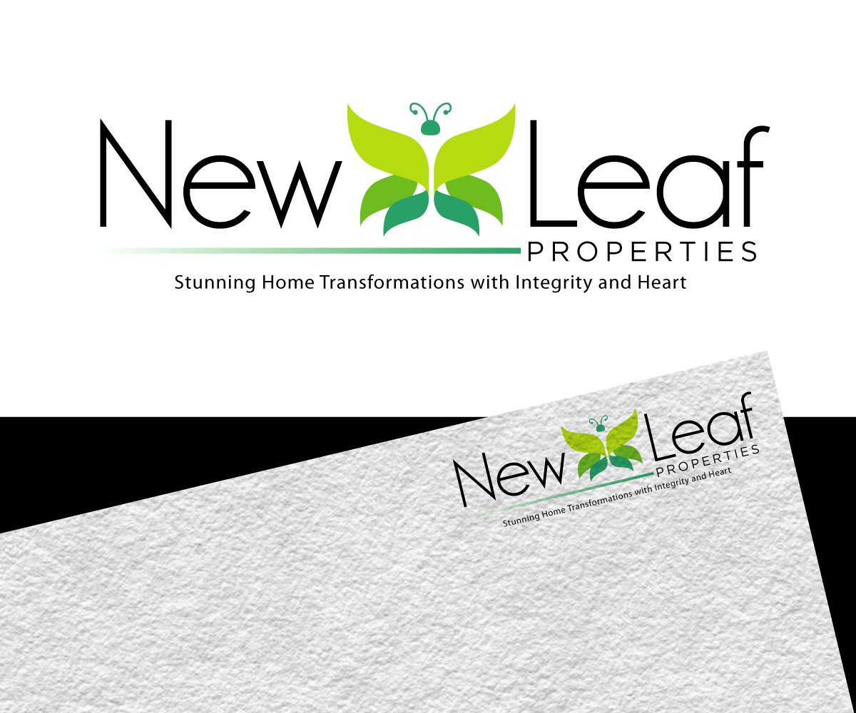 Upmarket, Modern, Real Estate Logo Design for New Leaf Properties by