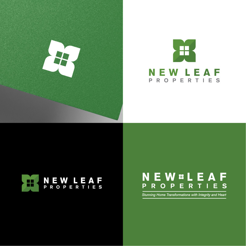 Upmarket, Modern, Real Estate Logo Design for New Leaf Properties by