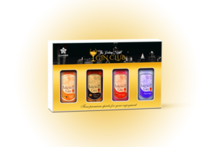 Design for a box containing four miniature spirits | Packaging Design by tarokun