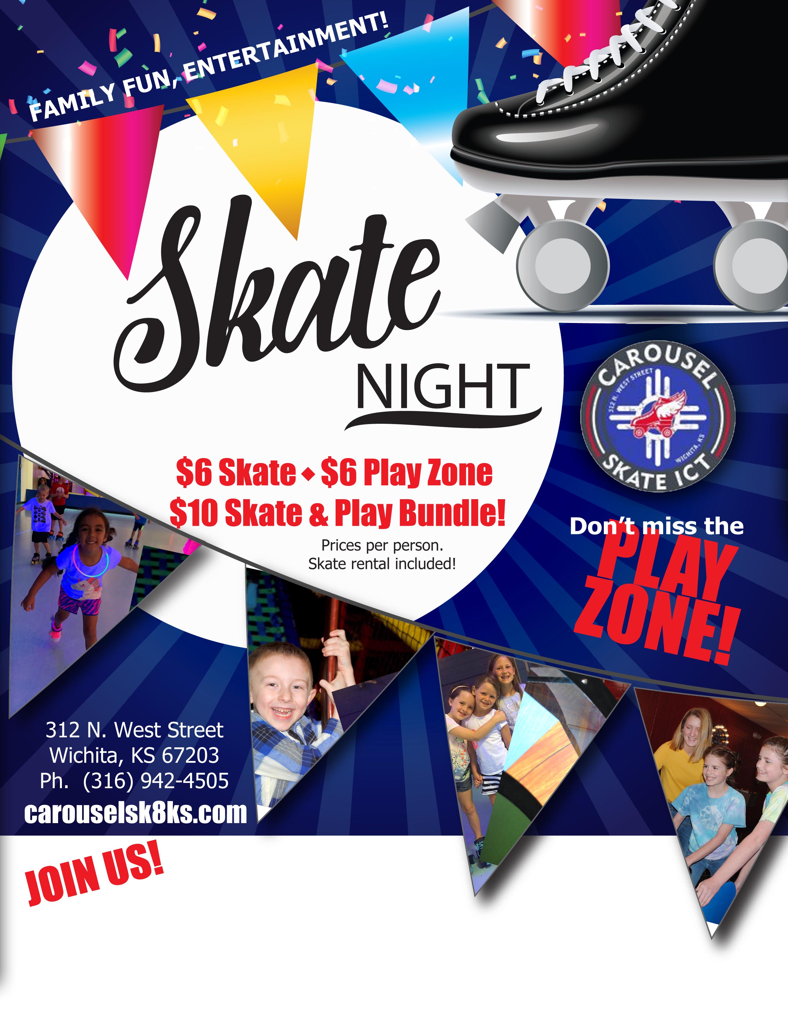 Graphic Design by lakehousemarketing for Carousel Skate Center | Design #22130762