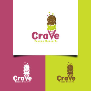 “Crave” large text.  “Frozen Desserts” smaller text | Diseño de Logo por Graphic Bricks
