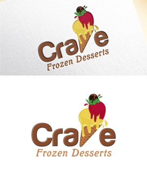 “Crave” large text.  “Frozen Desserts” smaller text | Diseño de Logo por Soul Light