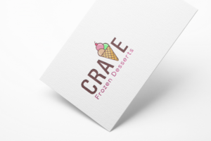 “Crave” large text.  “Frozen Desserts” smaller text | Logo Design by 4tech services