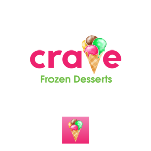 “Crave” large text.  “Frozen Desserts” smaller text | Diseño de Logo por Samantha Ward Design