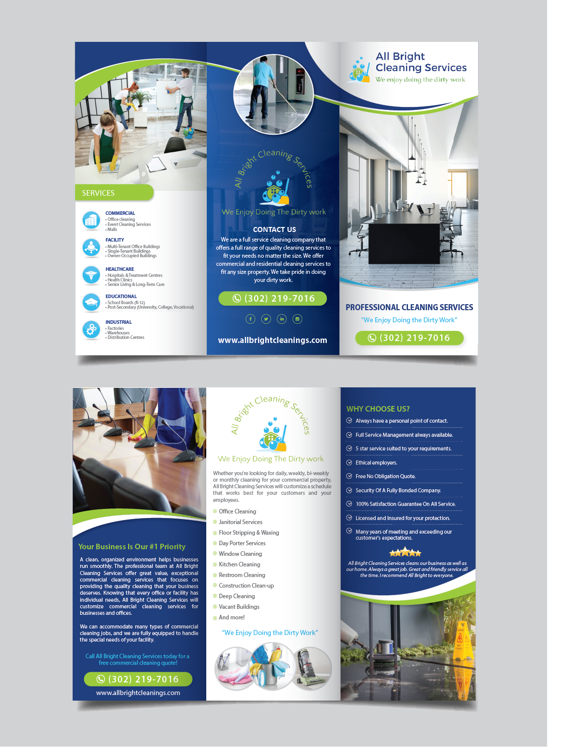 Brochure Design by alex989 for All Bright Cleaning Services | Design #22254146