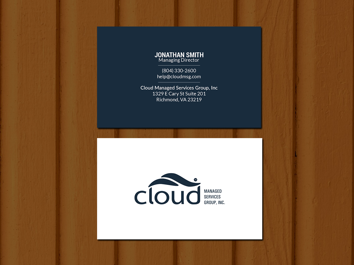 Business Card Design by Creations Box 2015 for Cloud Managed Services Group | Design #22147108