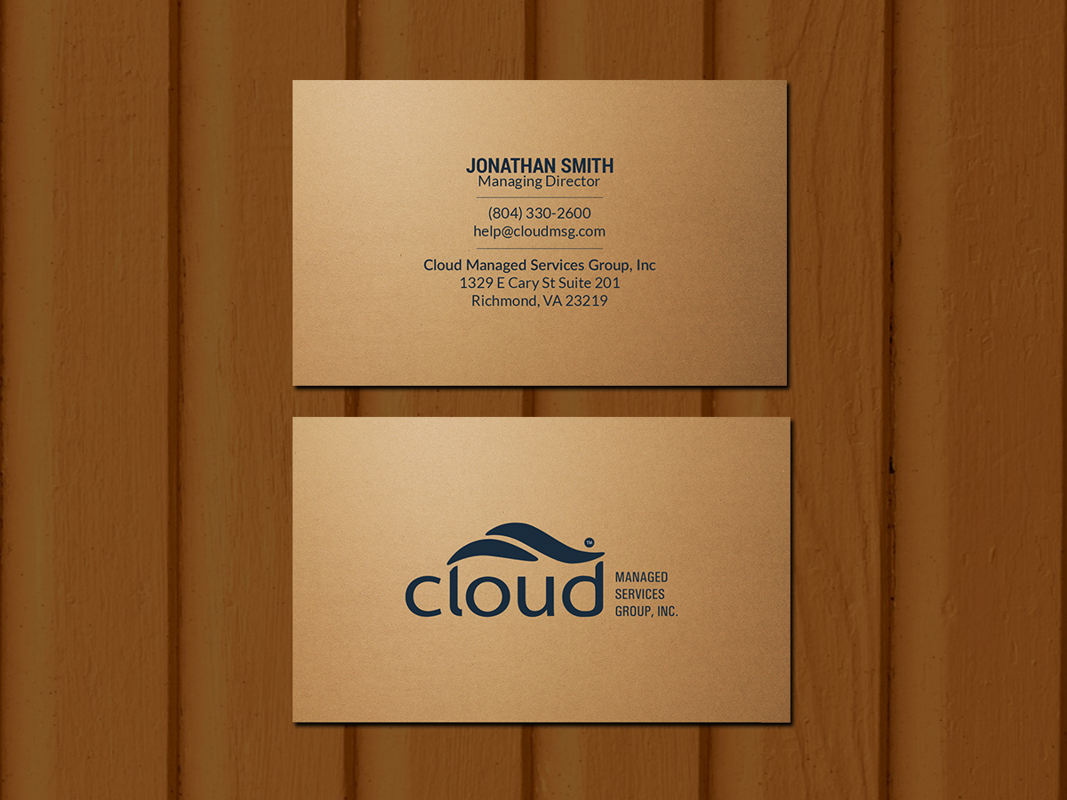 Business Card Design by Creations Box 2015 for Cloud Managed Services Group | Design #22147110