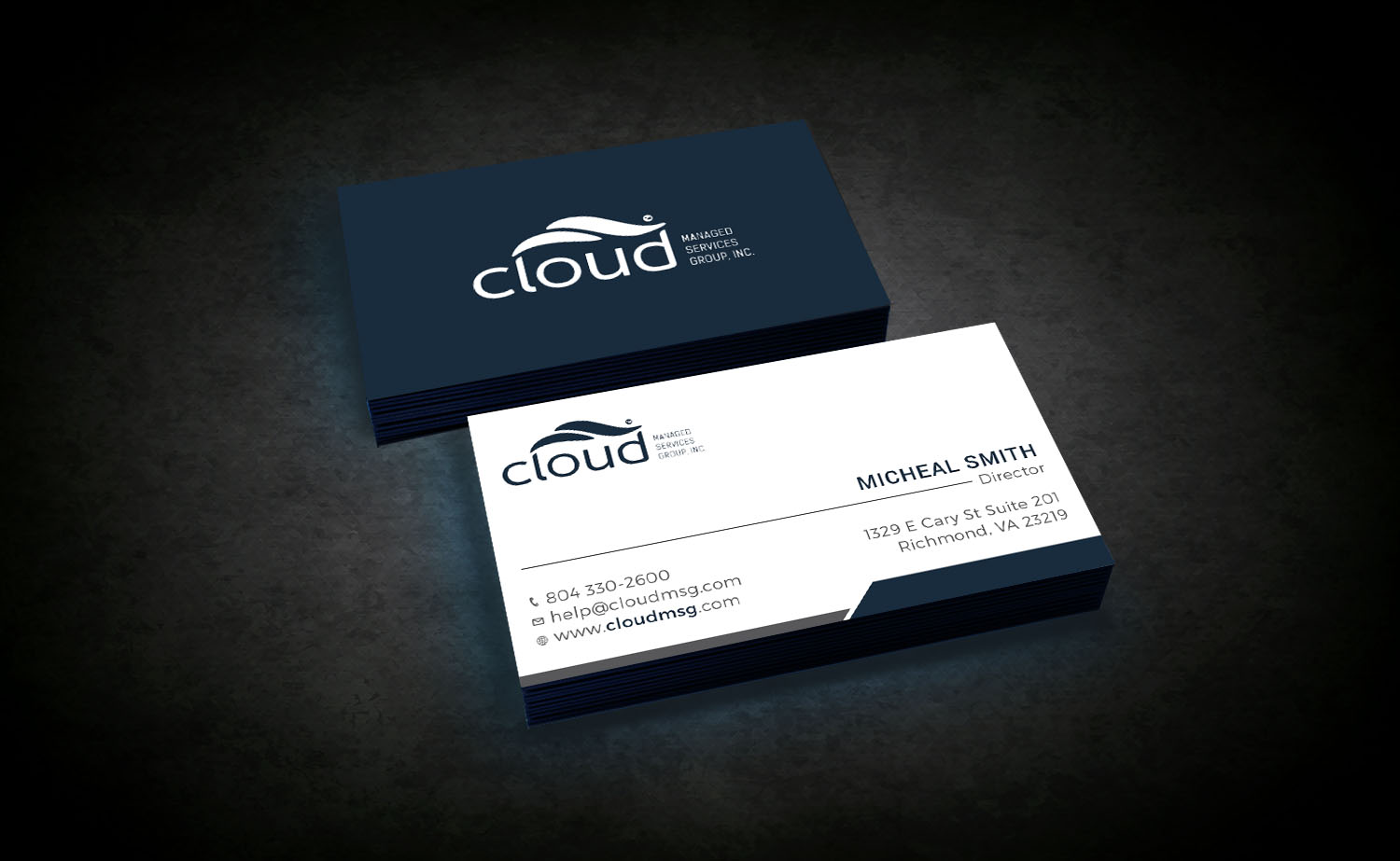 Business Card Design by Tripti Ranjan Gain for Cloud Managed Services Group | Design #22144852