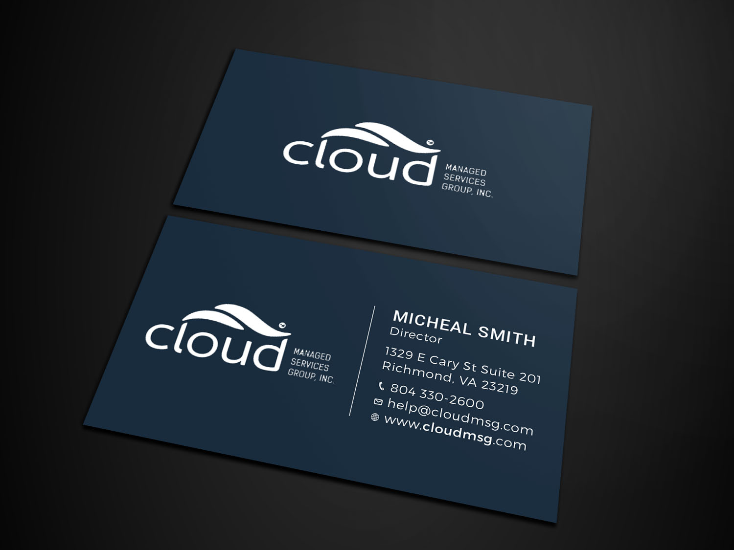 Design de Carte de Visite par Tripti Ranjan Gain pour Cloud Managed Services Group | Design #22144872