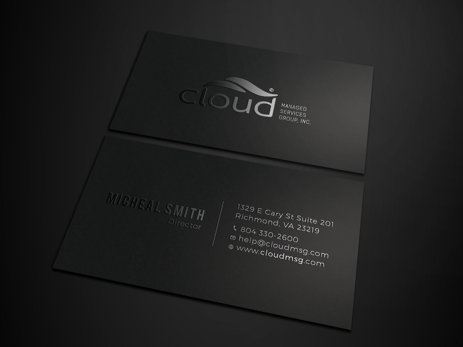 Business Card Design by Tripti Ranjan Gain for Cloud Managed Services Group | Design #22144874