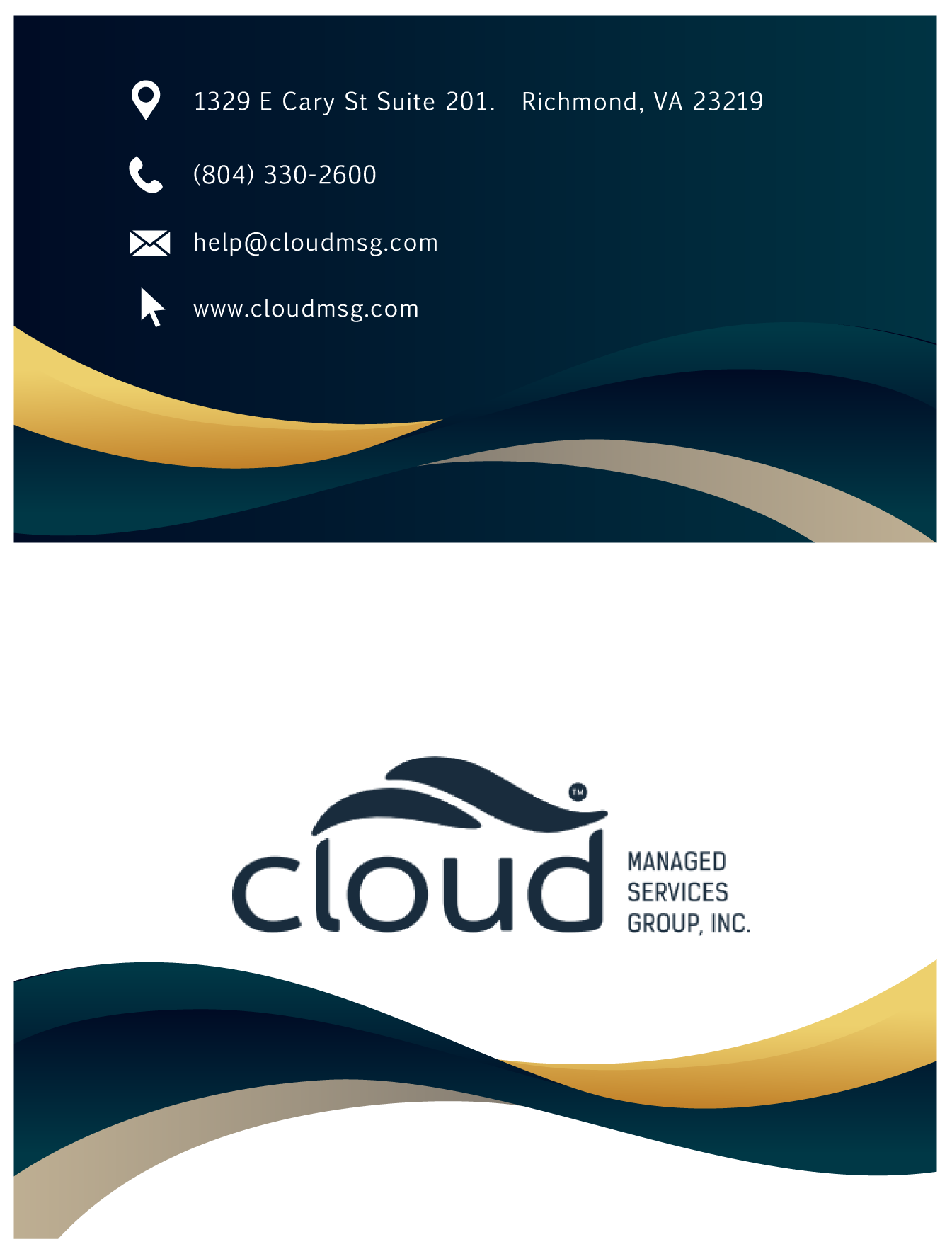 Design de Carte de Visite par nisarose pour Cloud Managed Services Group | Design #22183637