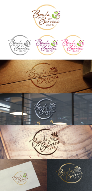 Bowls & Berries Cafe | Logo Design by Amethystica