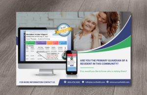 Post card selling a software for elderly visitor security | Postkarten-Design von alex989
