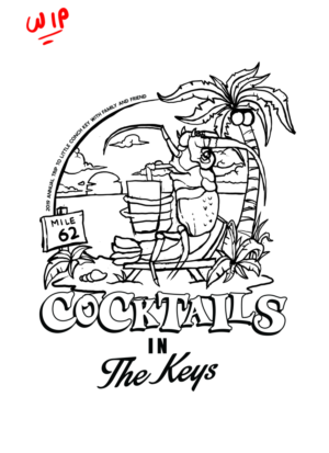 Cocktails in the  Keys T-shirt design | Diseño Gráfico por a.o.d