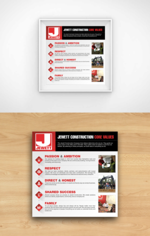 Creative poster of core values for construction company | Poster-Design von ecorokerz
