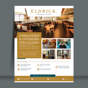 I need a 1 page flyer made & a smaller postcard version made for our custom upholstery and fu... | Diseño de Flyer por BLUE WINGS