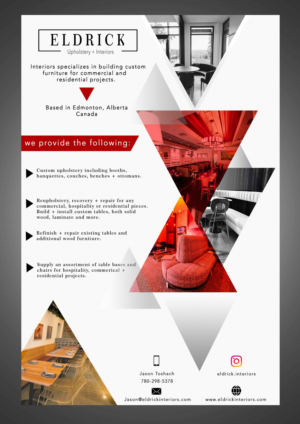 I need a 1 page flyer made & a smaller postcard version made for our custom upholstery and fu... | Diseño de Flyer por Adnan.design