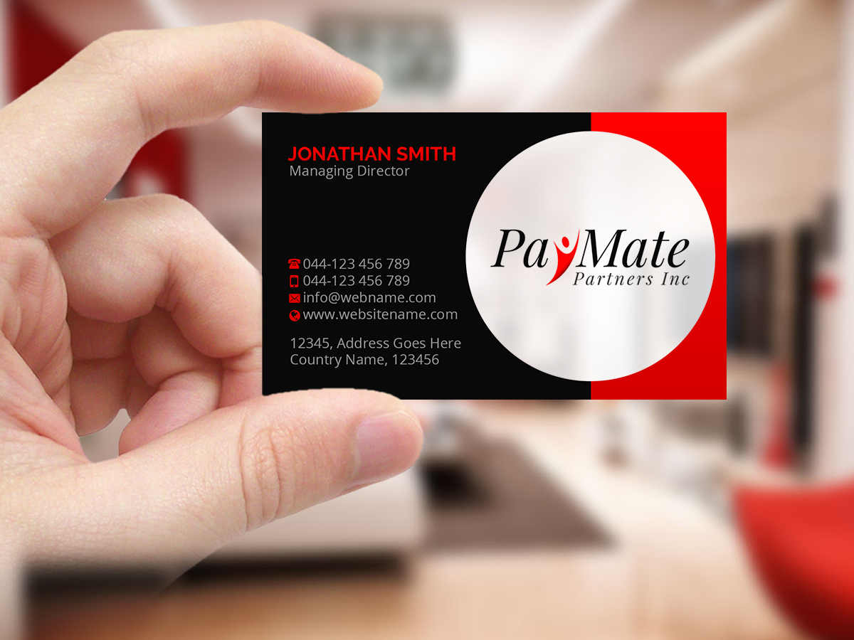 Business Card Design by Creations Box 2015 for PayMate Partners Inc | Design #22179838