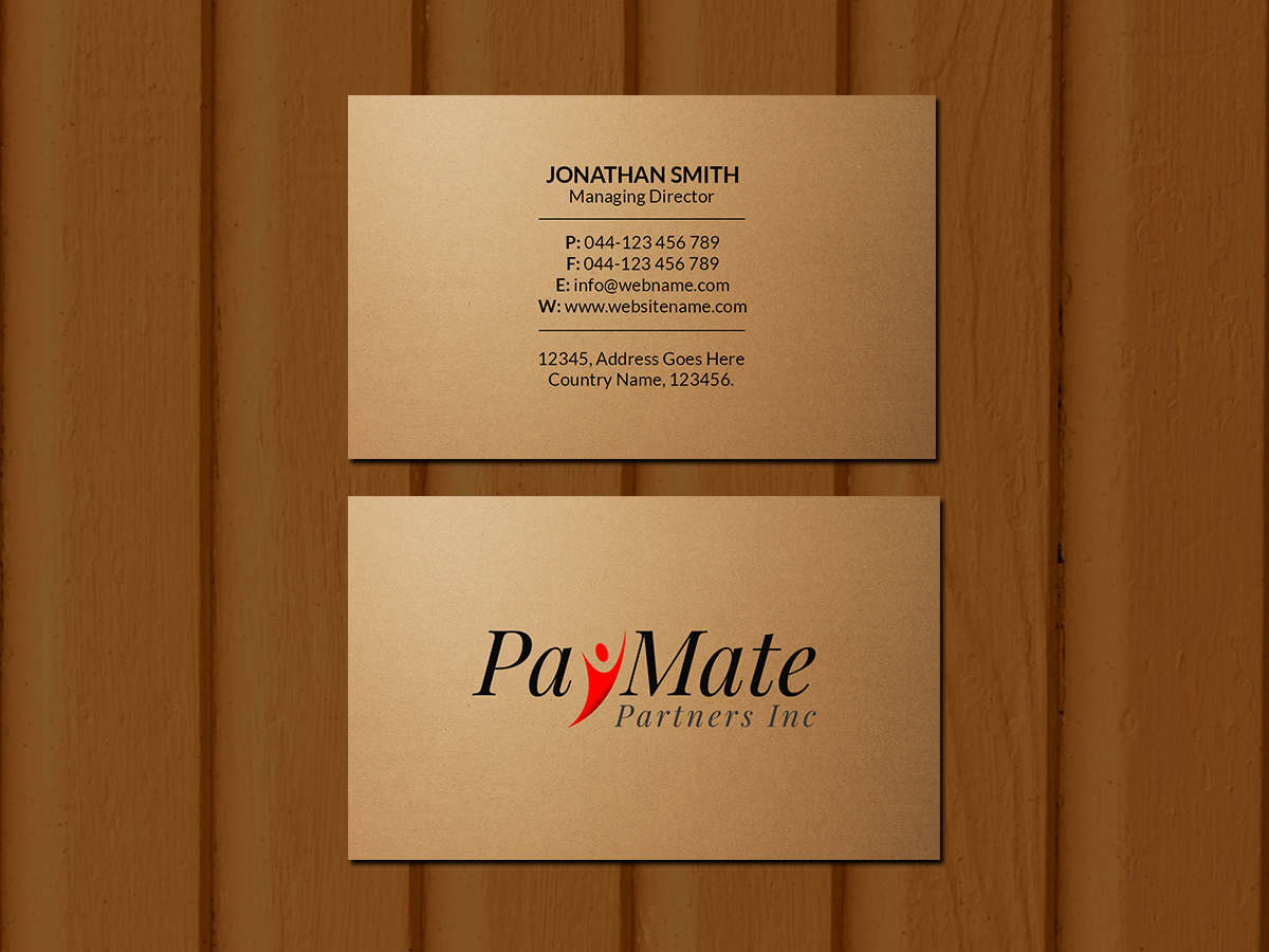 Business Card Design by Creations Box 2015 for PayMate Partners Inc | Design #22179839