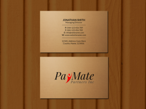 Visitenkarten-Design von Creations Box 2015 für PayMate Partners Inc | Design: #22179839
