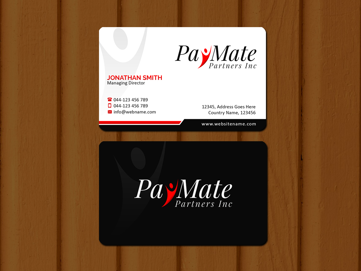 Visitenkarten-Design von Creations Box 2015 für PayMate Partners Inc | Design #22179840