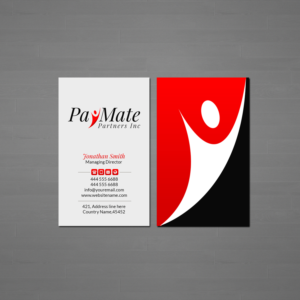 Visitenkarten-Design von Creations Box 2015 für PayMate Partners Inc | Design: #22179938