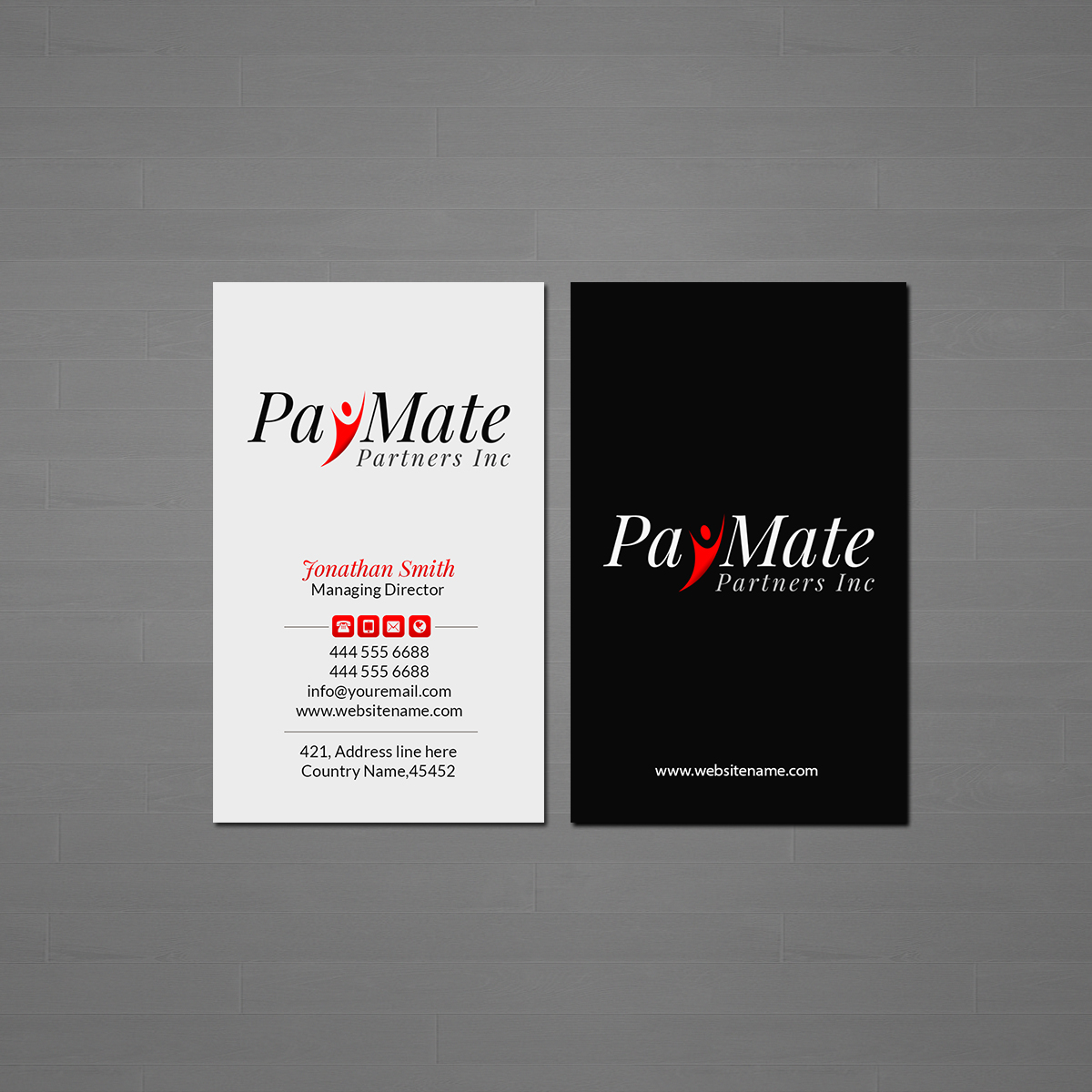 Visitenkarten-Design von Creations Box 2015 für PayMate Partners Inc | Design #22179941