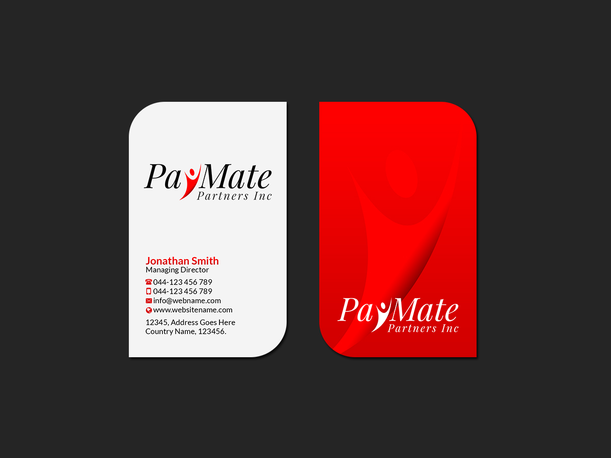 Business Card Design by Creations Box 2015 for PayMate Partners Inc | Design #22180244