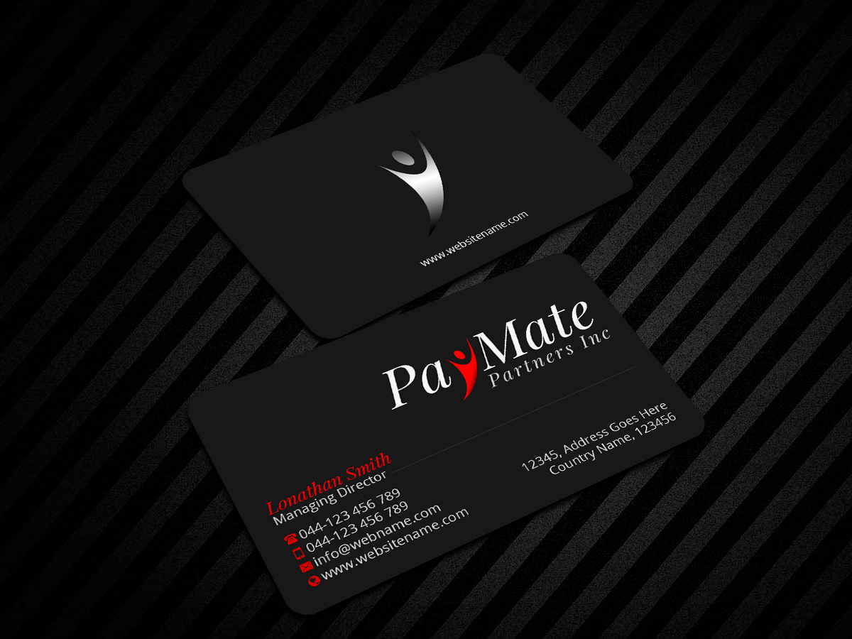 Business Card Design by Creations Box 2015 for PayMate Partners Inc | Design #22180251