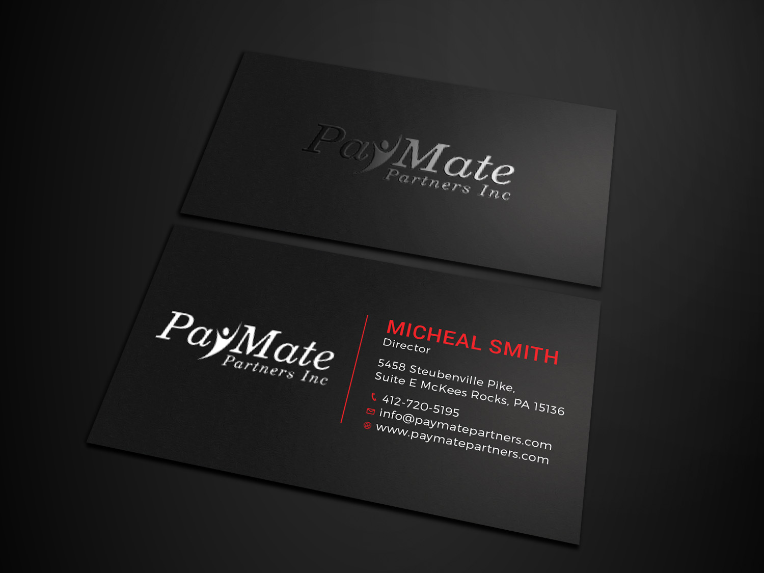 Business Card Design by Tripti Ranjan Gain for PayMate Partners Inc | Design #22183223