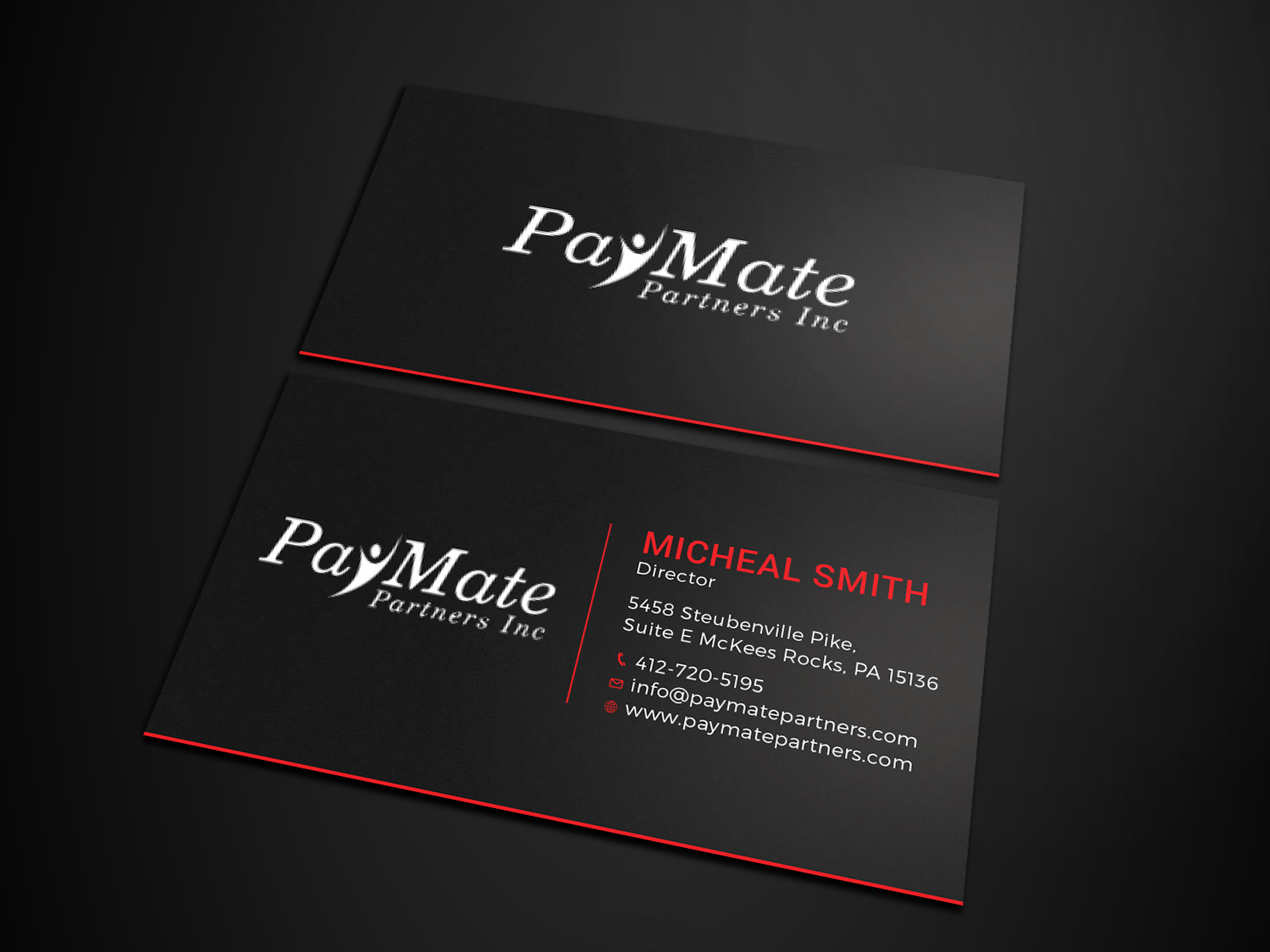 Business Card Design by Tripti Ranjan Gain for PayMate Partners Inc | Design #22183224