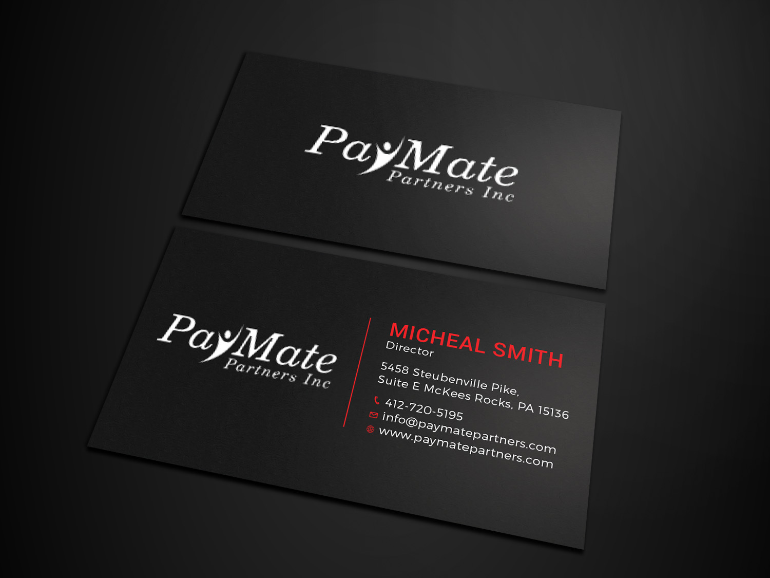 Business Card Design by Tripti Ranjan Gain for PayMate Partners Inc | Design #22183227