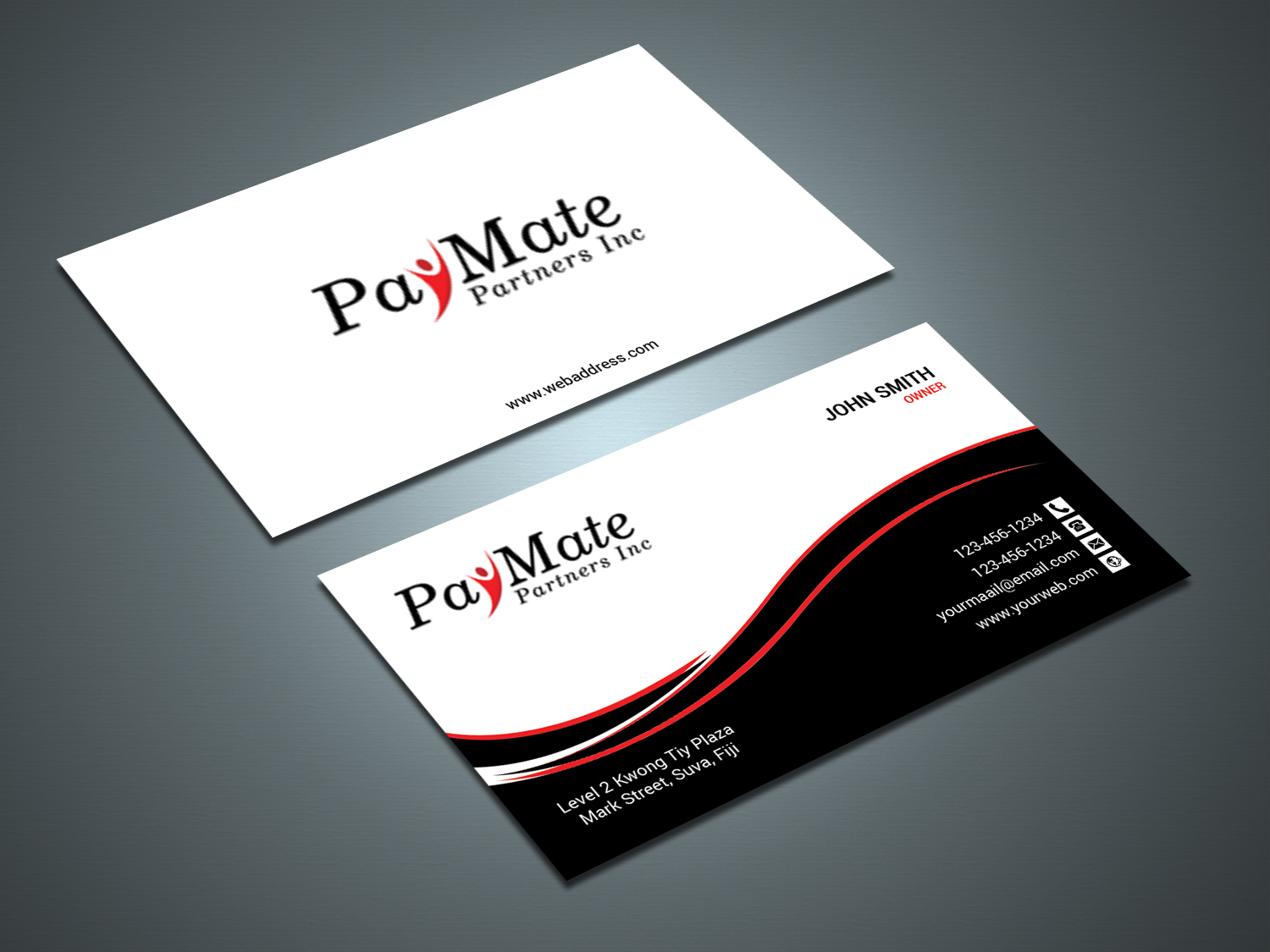 Business Card Design by zahidrabby.bigc for PayMate Partners Inc | Design #22172620