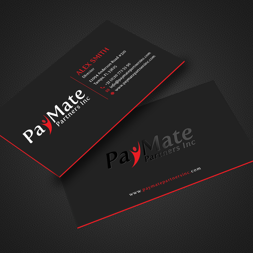 Diseño de Tarjeta de Presentación por alex_etel para PayMate Partners Inc | Diseño #22199999