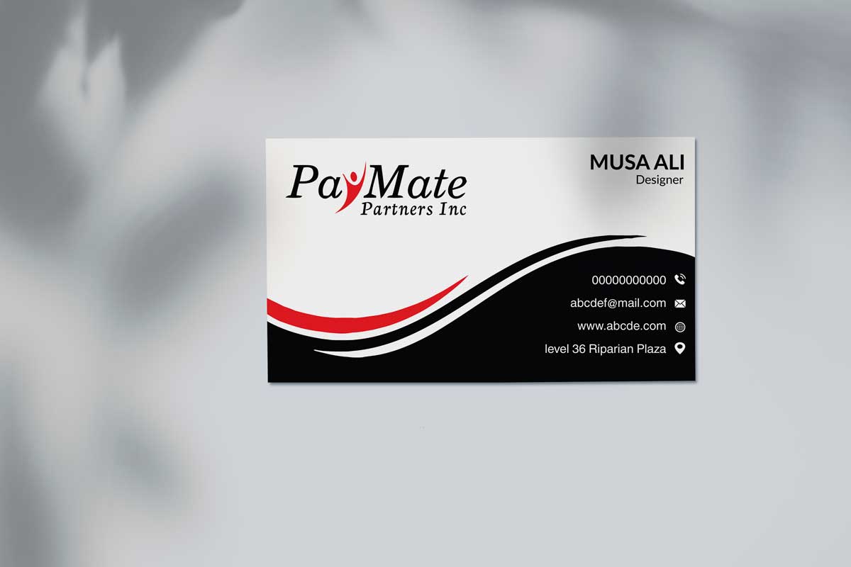 Business Card Design by Musa. A for PayMate Partners Inc | Design #22179891