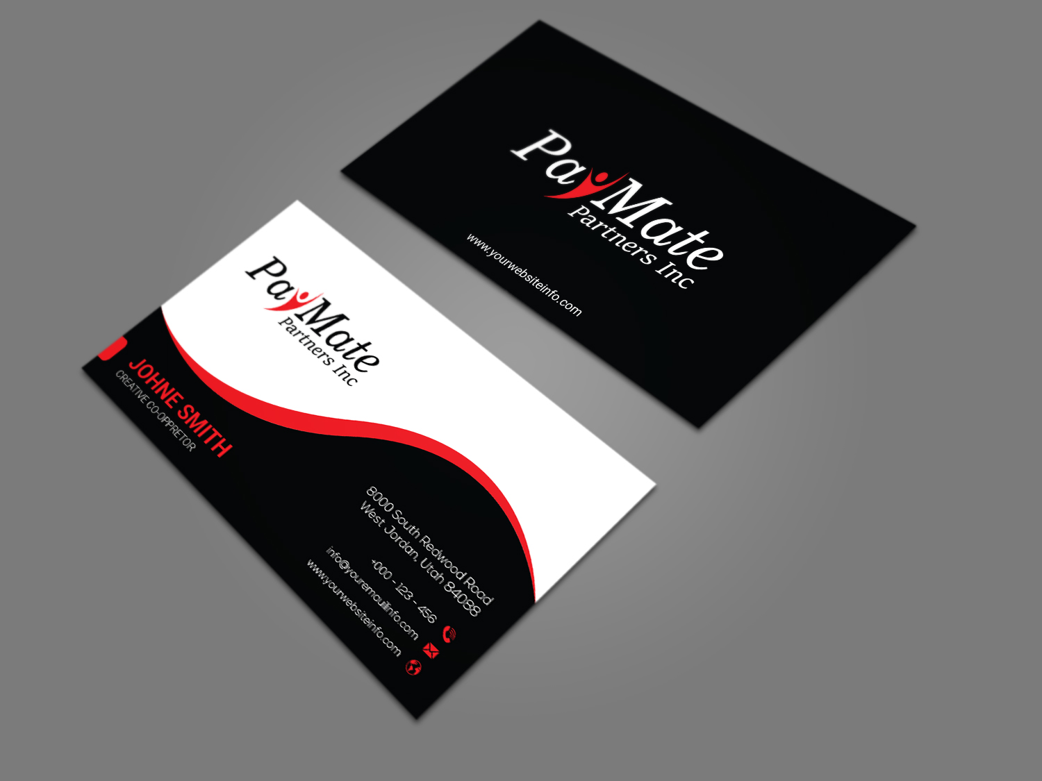 Business Card Design by Ekramul Hossen 2 for PayMate Partners Inc | Design #22183332