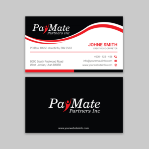 Business Card Design by Ekramul Hossen 2 for PayMate Partners Inc | Design: #22183375