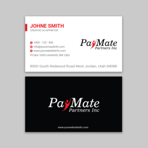Business Card Design by Ekramul Hossen 2 for PayMate Partners Inc | Design: #22183384