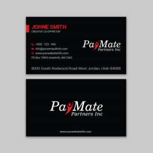 Business Card Design by Ekramul Hossen 2 for PayMate Partners Inc | Design: #22183388