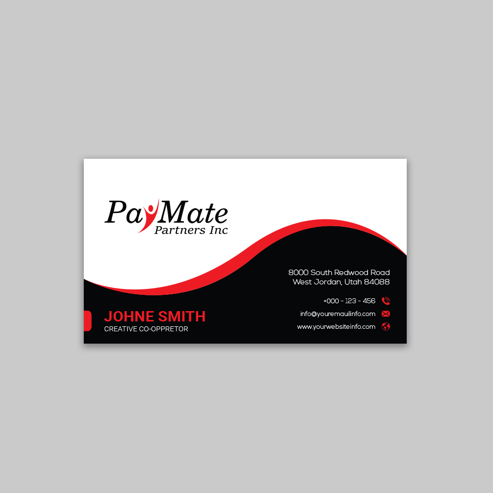Business Card Design by Ekramul Hossen 2 for PayMate Partners Inc | Design #22187093